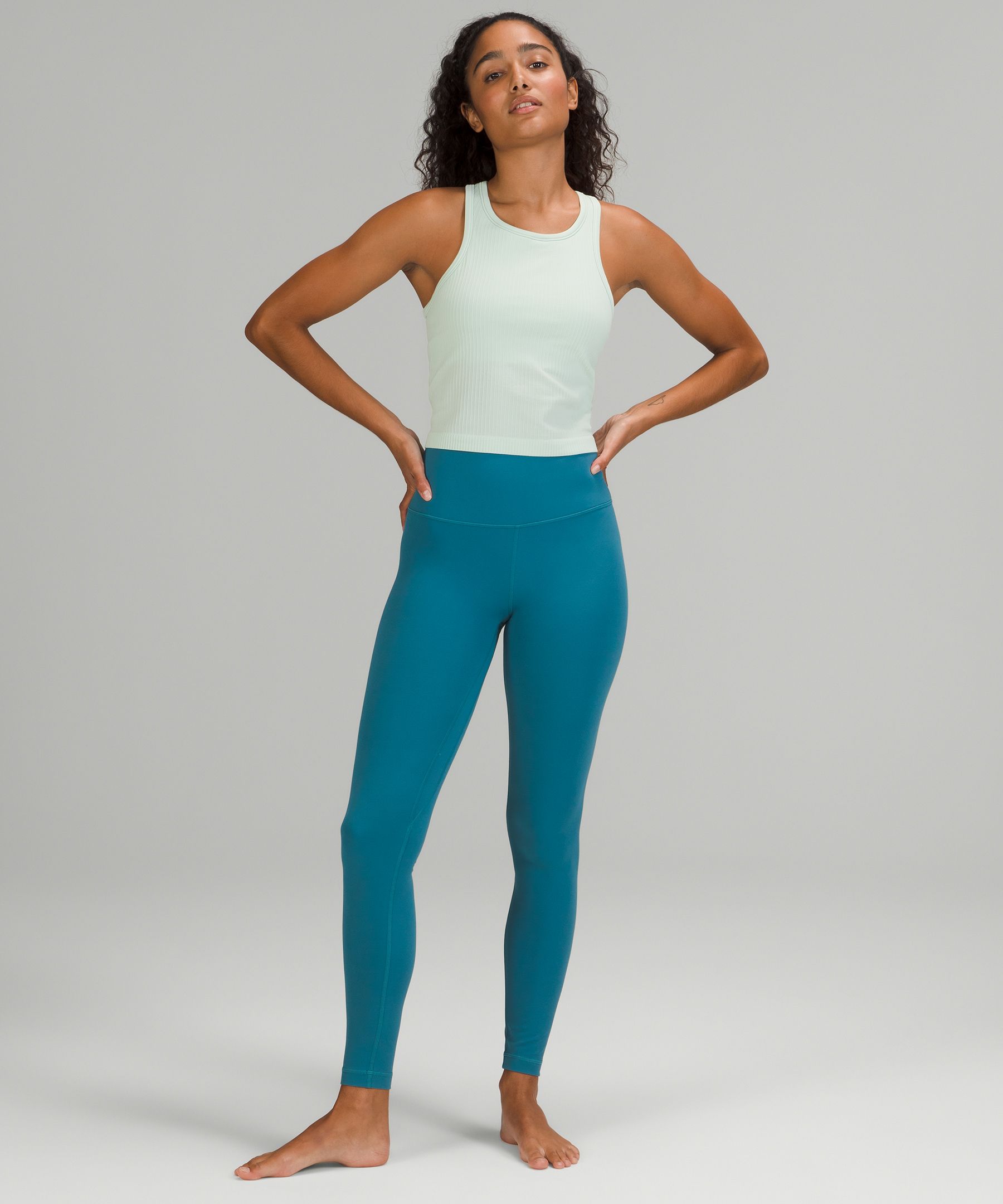 Lululemon Leggings Dame Blå | 98764-ZHTL
