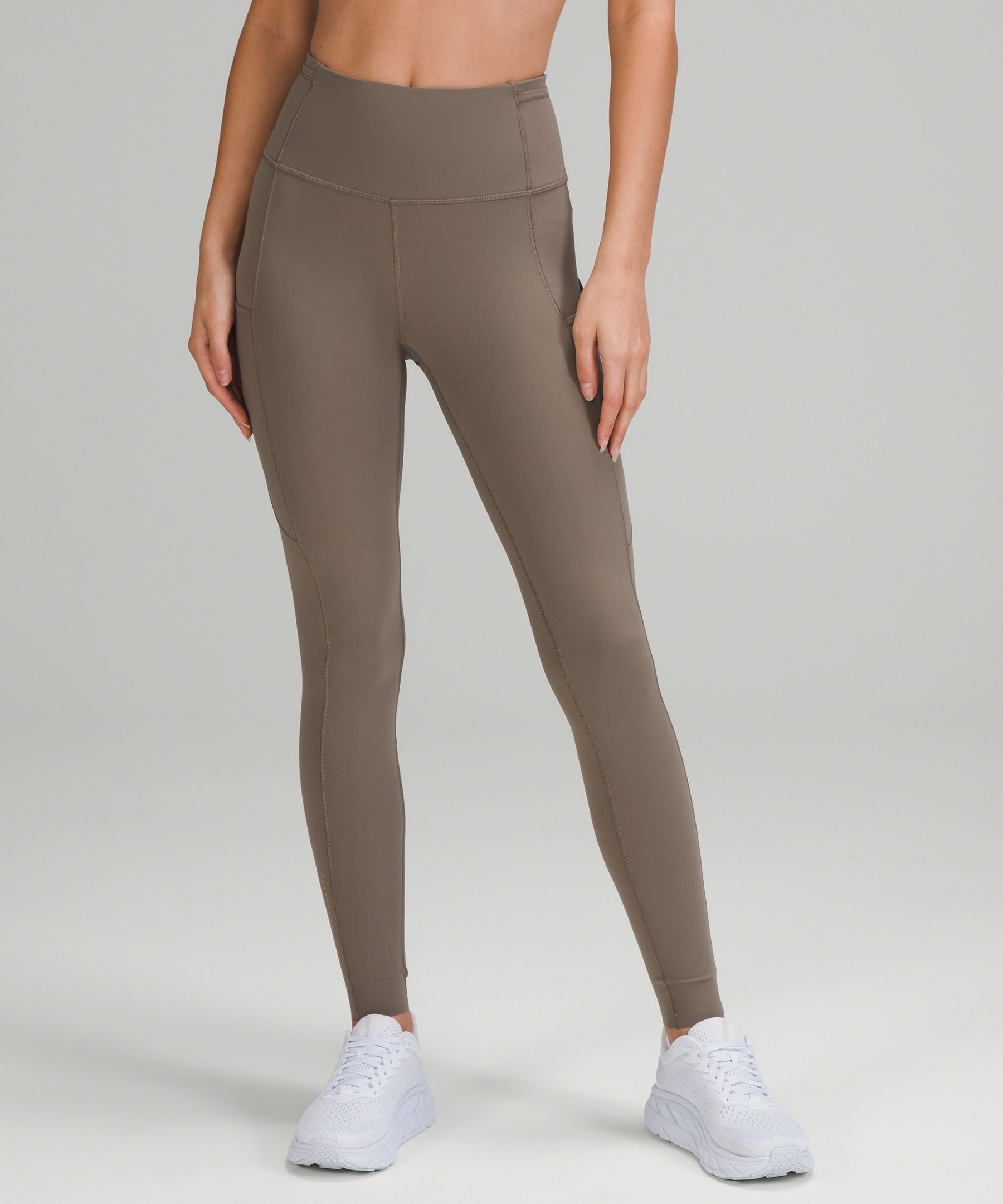 Lululemon Leggings Dame Grå Brune | 49782-VHIS