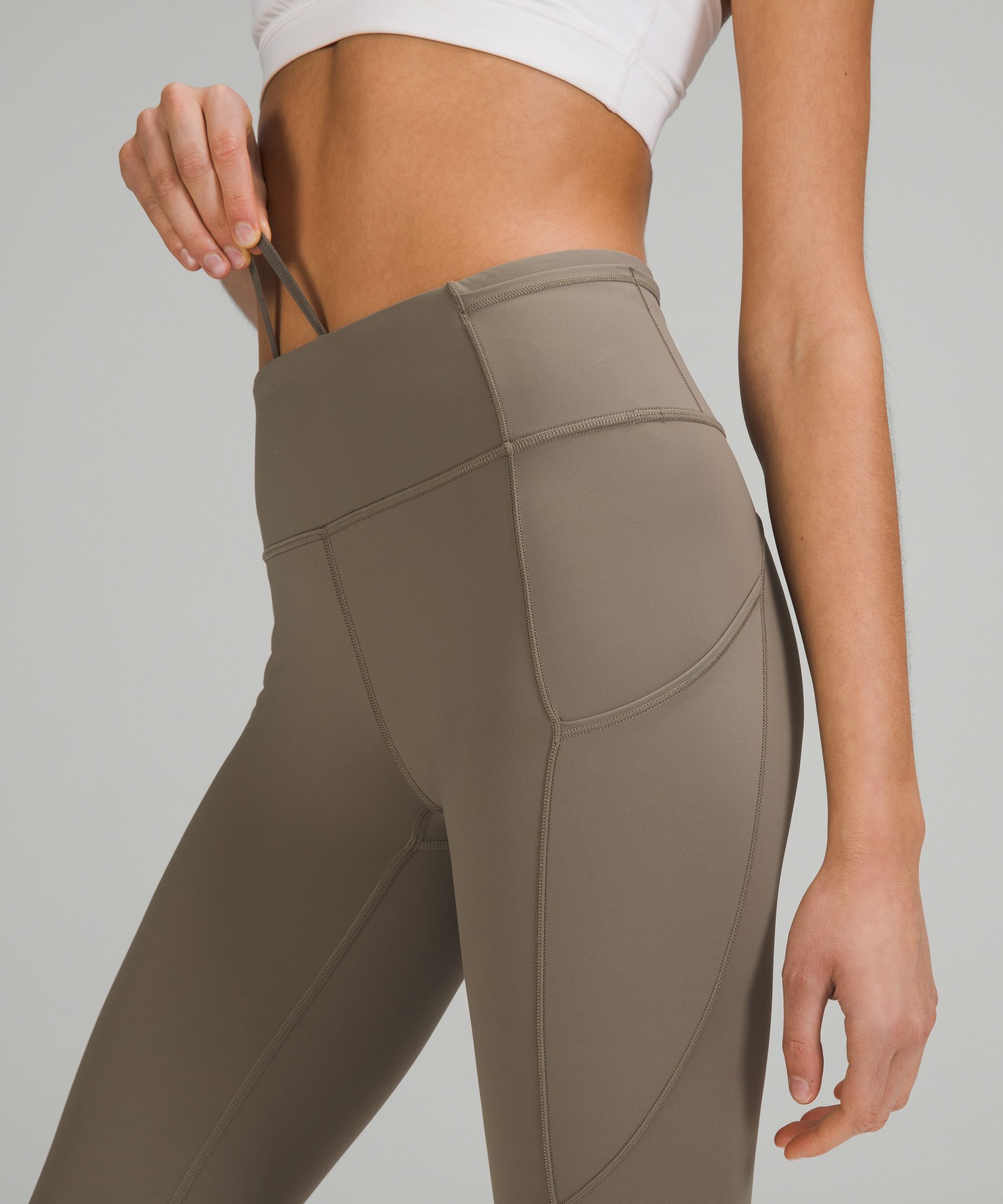 Lululemon Leggings Dame Grå Brune | 53796-TJPU