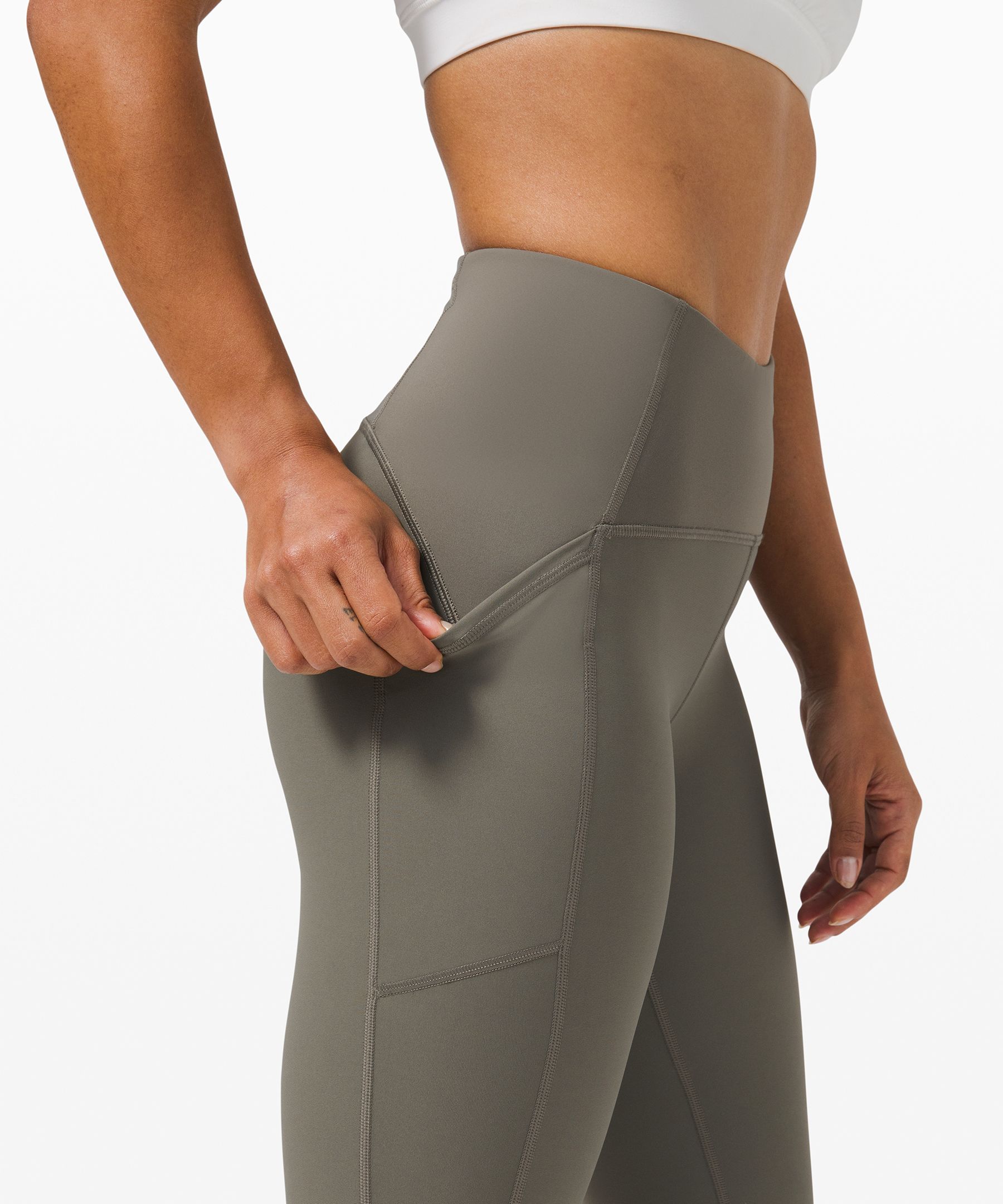 Lululemon Leggings Dame Grå Olivengrønne | 12536-MVTF