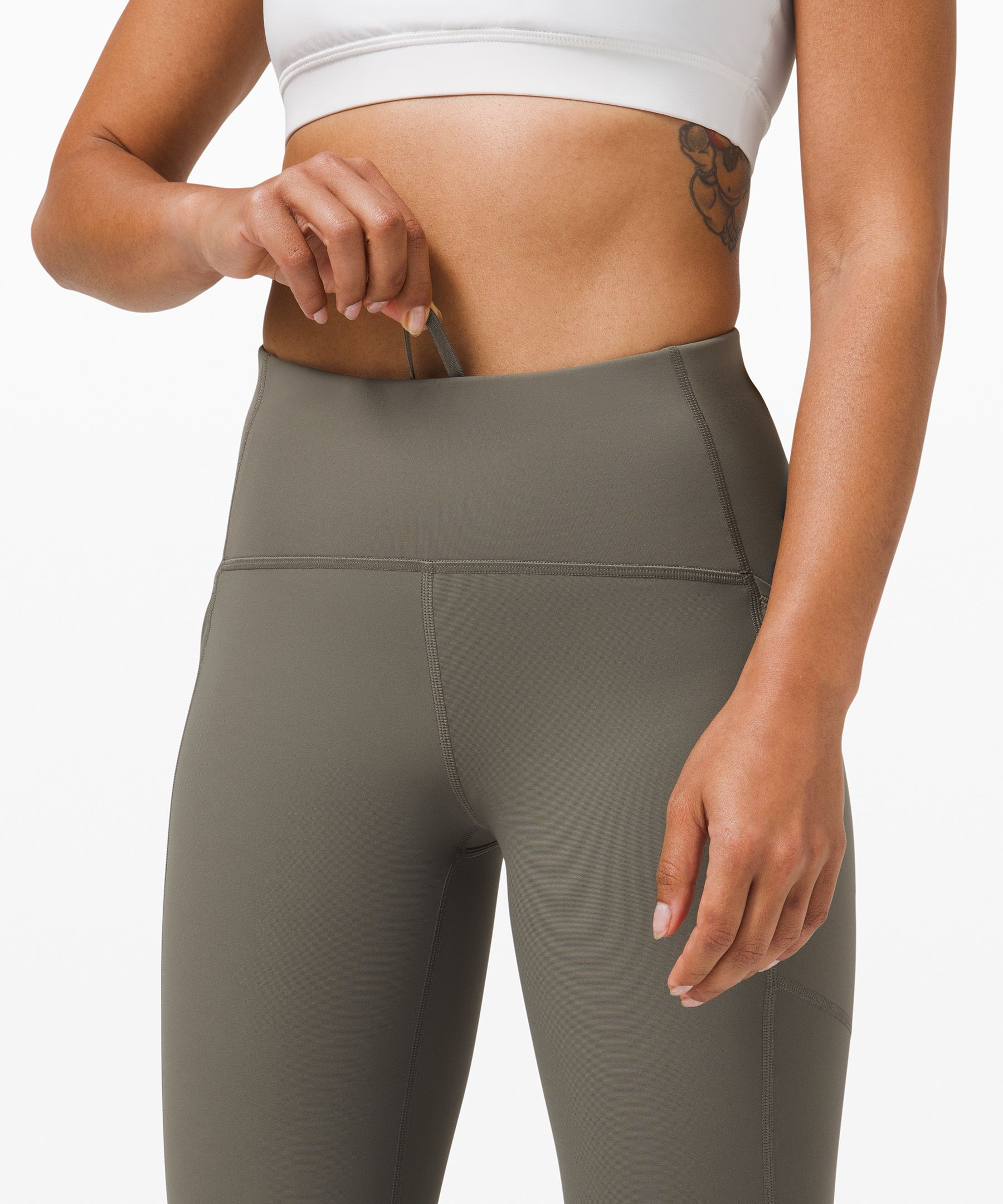 Lululemon Leggings Dame Grå Olivengrønne | 12536-MVTF