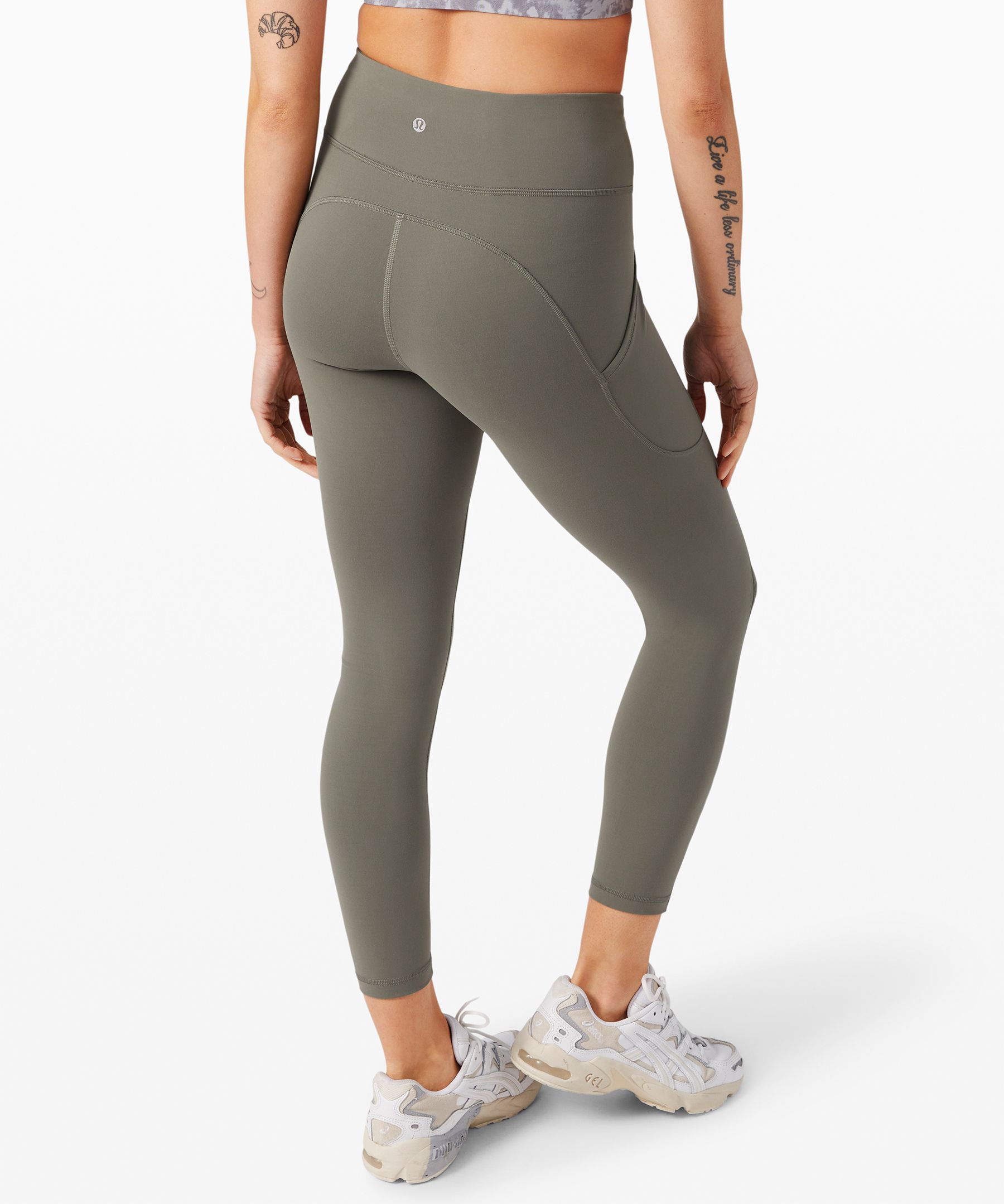 Lululemon Leggings Dame Grå Olivengrønne | 42186-GVEM