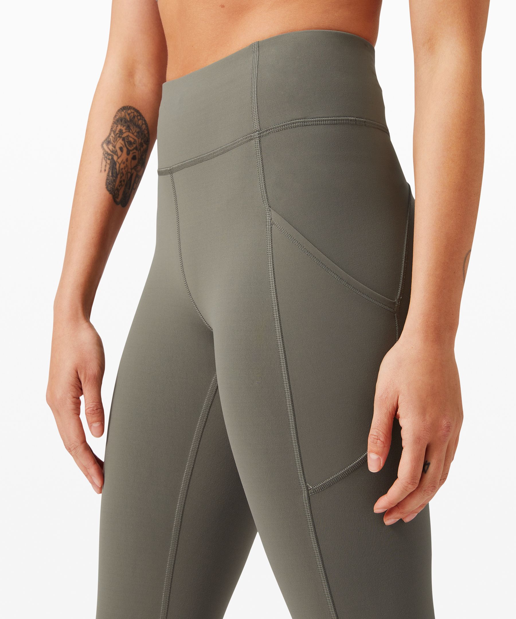 Lululemon Leggings Dame Grå Olivengrønne | 42186-GVEM