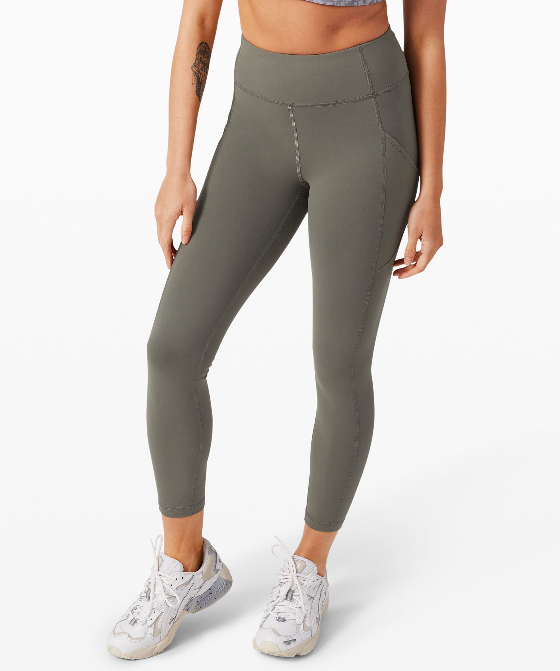 Lululemon Leggings Dame Grå Olivengrønne | 42186-GVEM