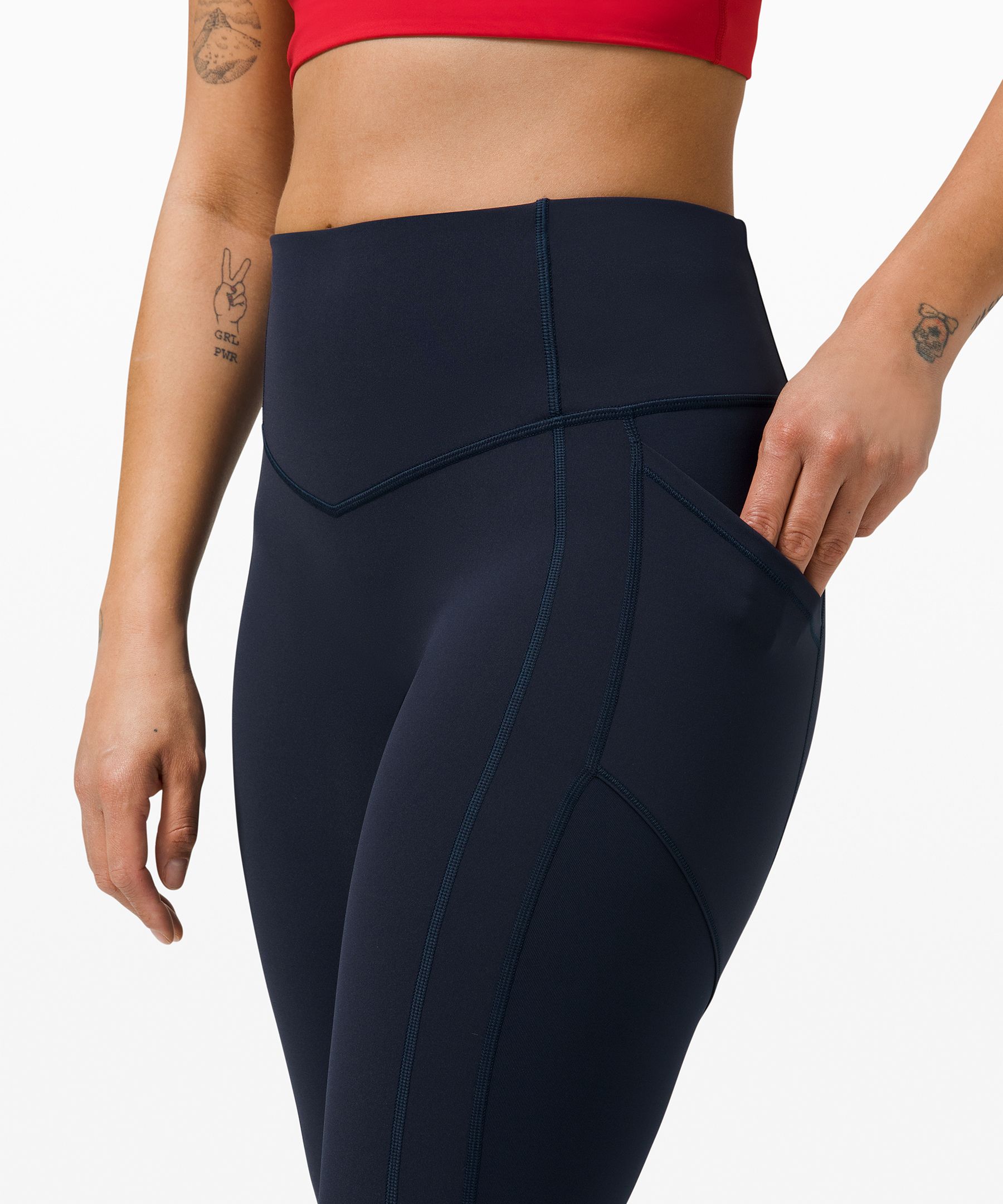 Lululemon Leggings Dame Marineblå | 01298-BVJW