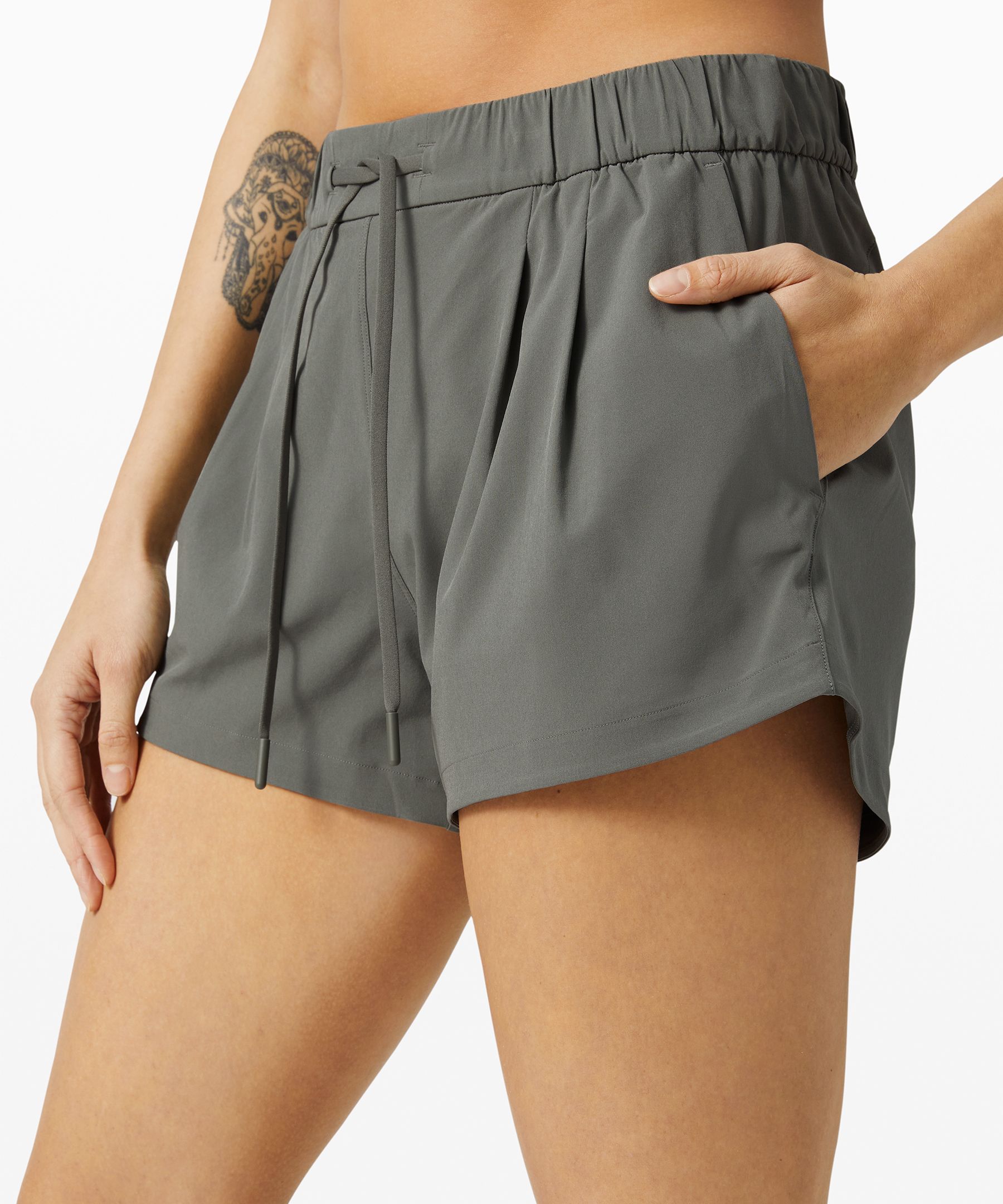 Lululemon Shorts Dame Grå Olivengrønne | 48051-QAMU