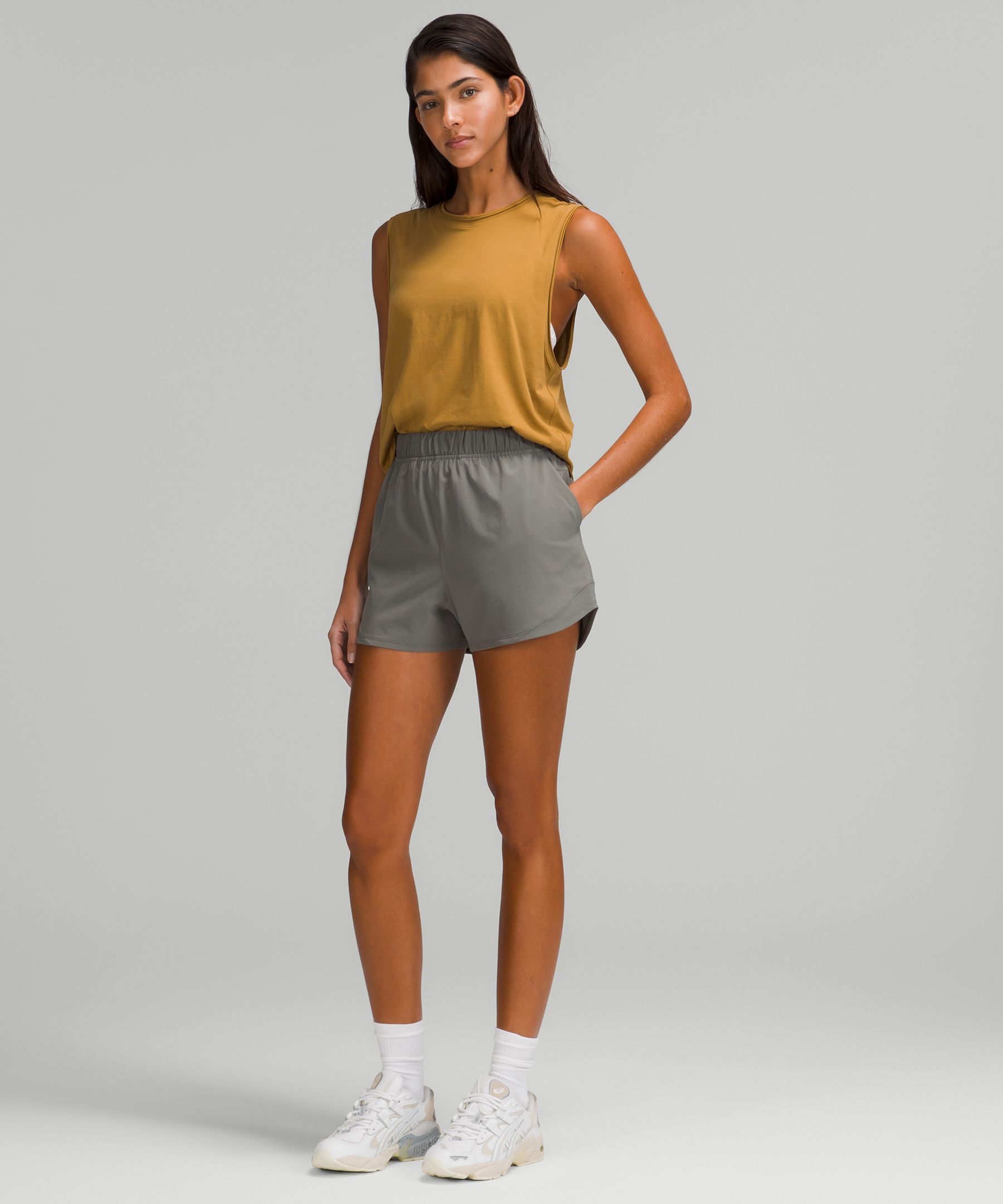 Lululemon Shorts Dame Grå Olivengrønne | 59871-OKZM