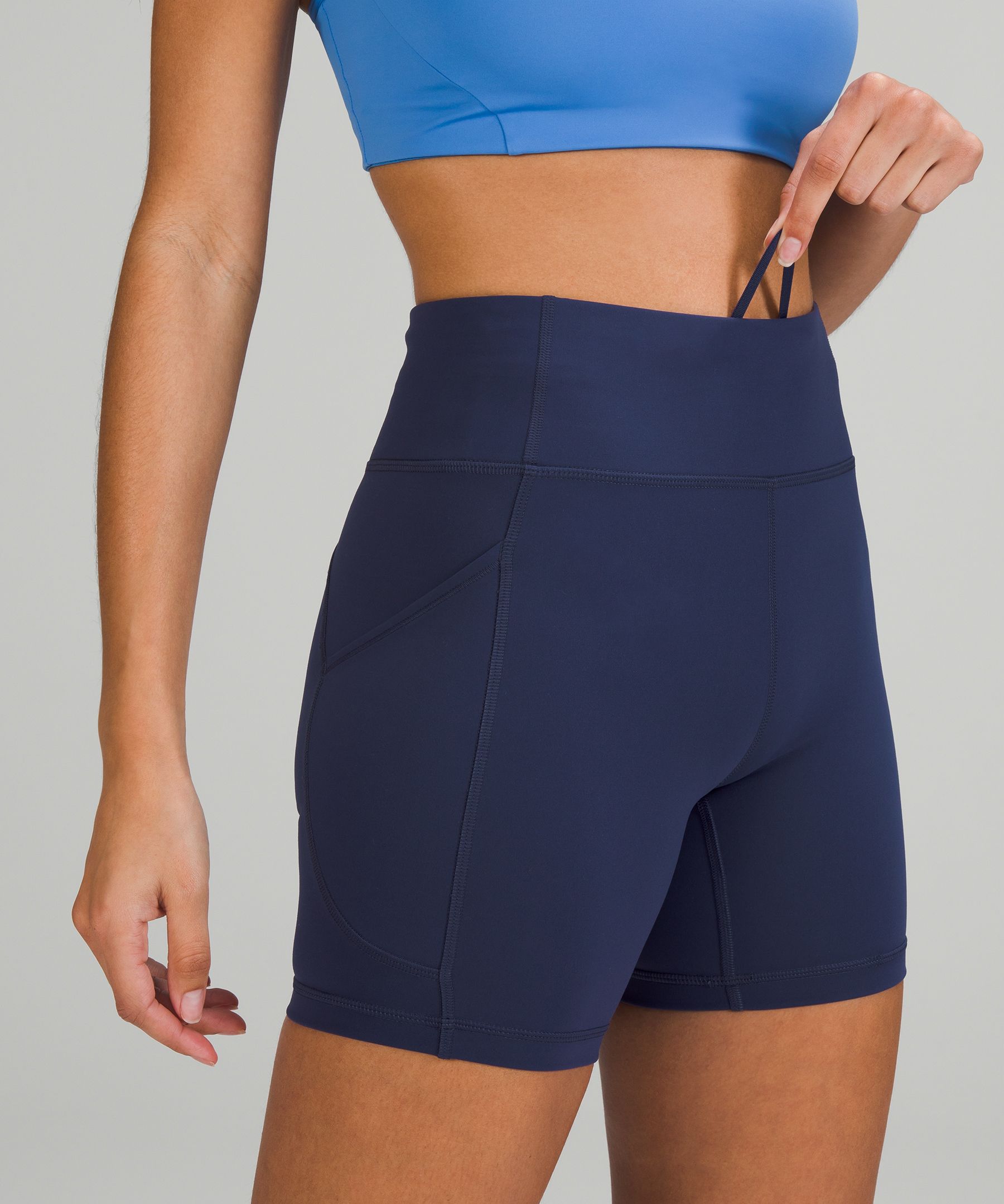Lululemon Shorts Dame Marineblå | 04657-EWPT