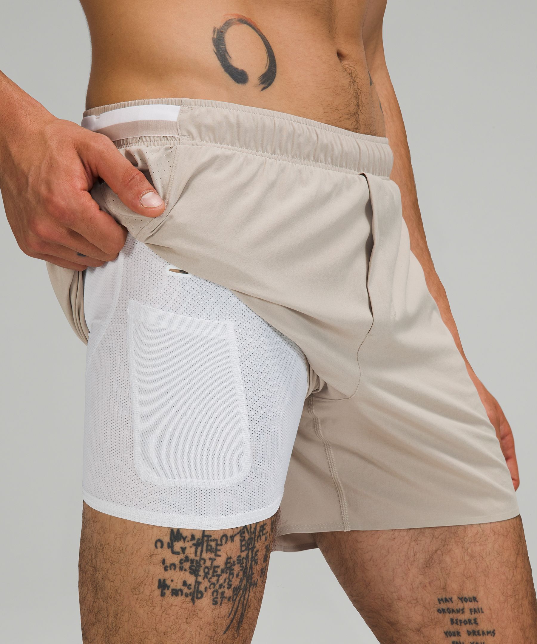 Lululemon Shorts Herre Beige | 73059-UYRB