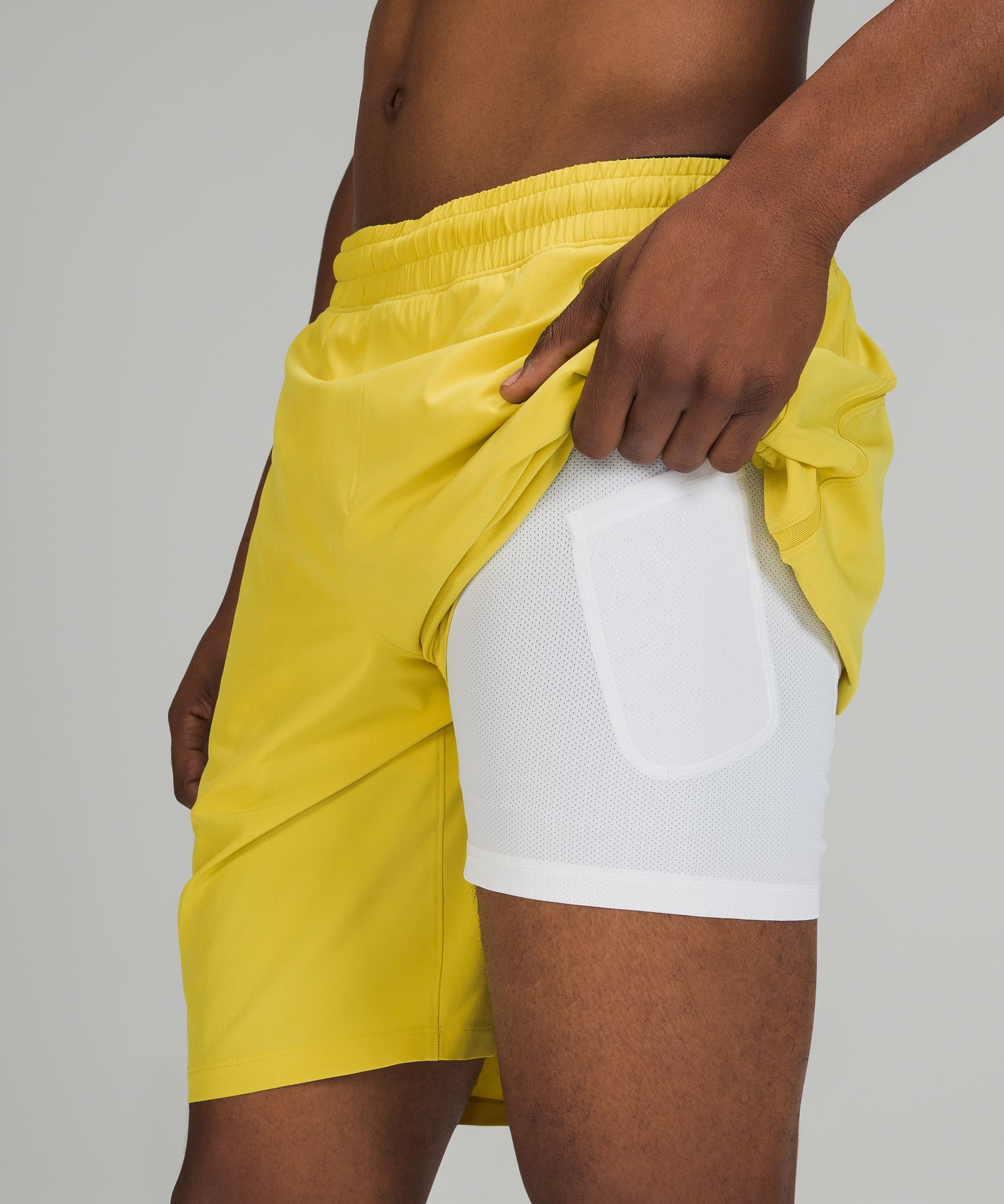 Lululemon Shorts Herre Gul | 85764-ULOA