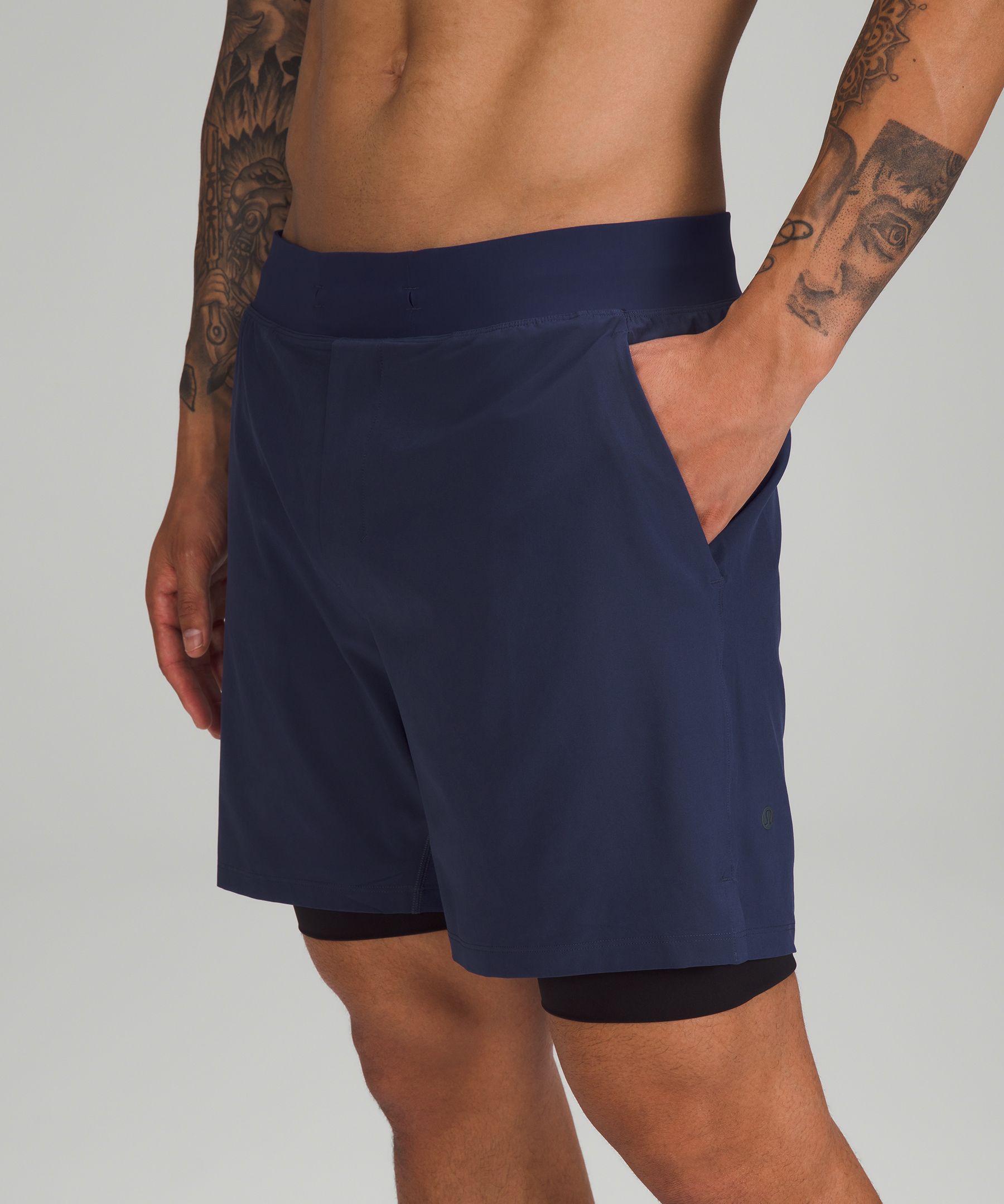 Lululemon Shorts Herre Marineblå | 69415-UGDK
