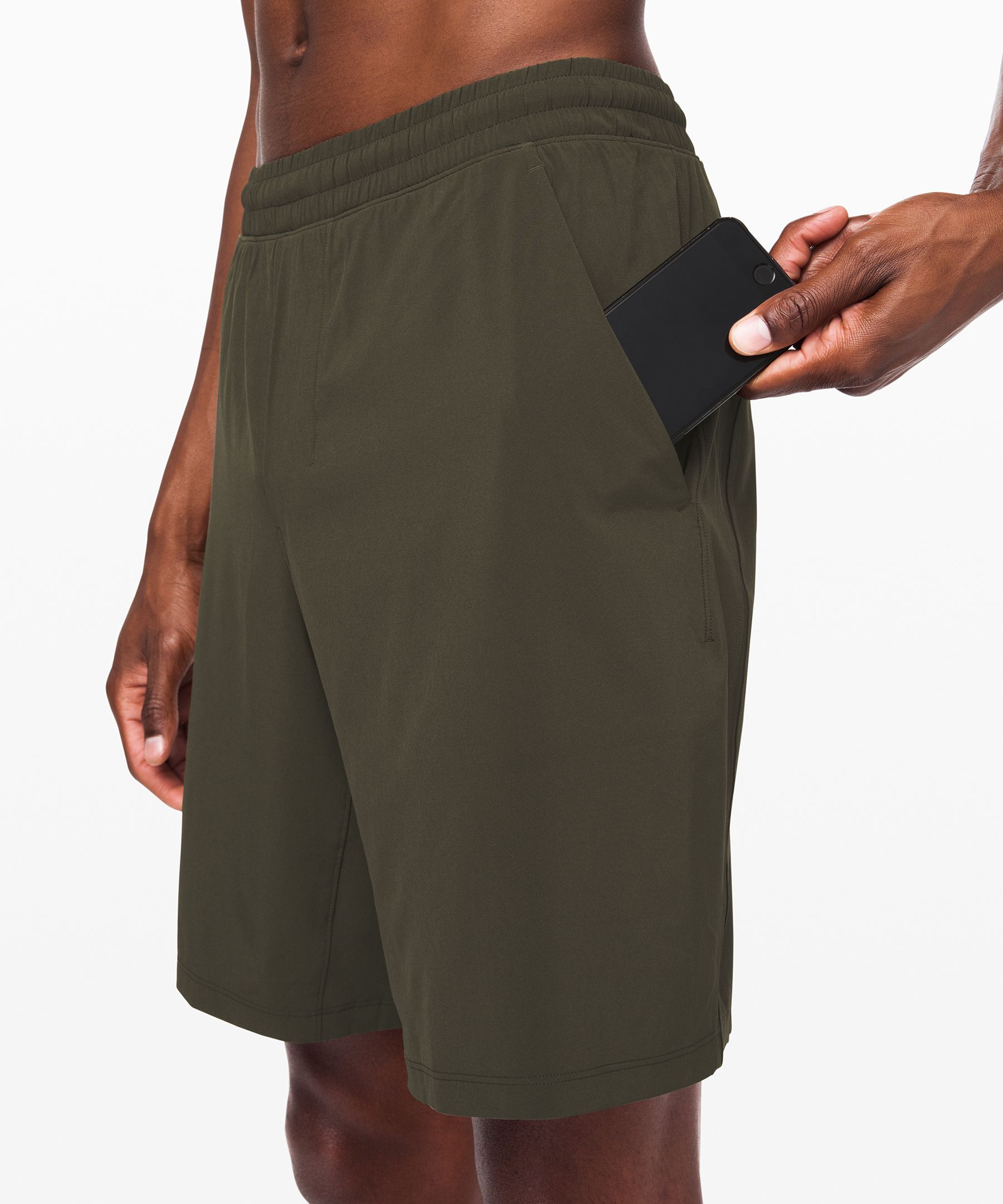 Lululemon Shorts Herre Mørke Olivengrønne | 02968-FAMW