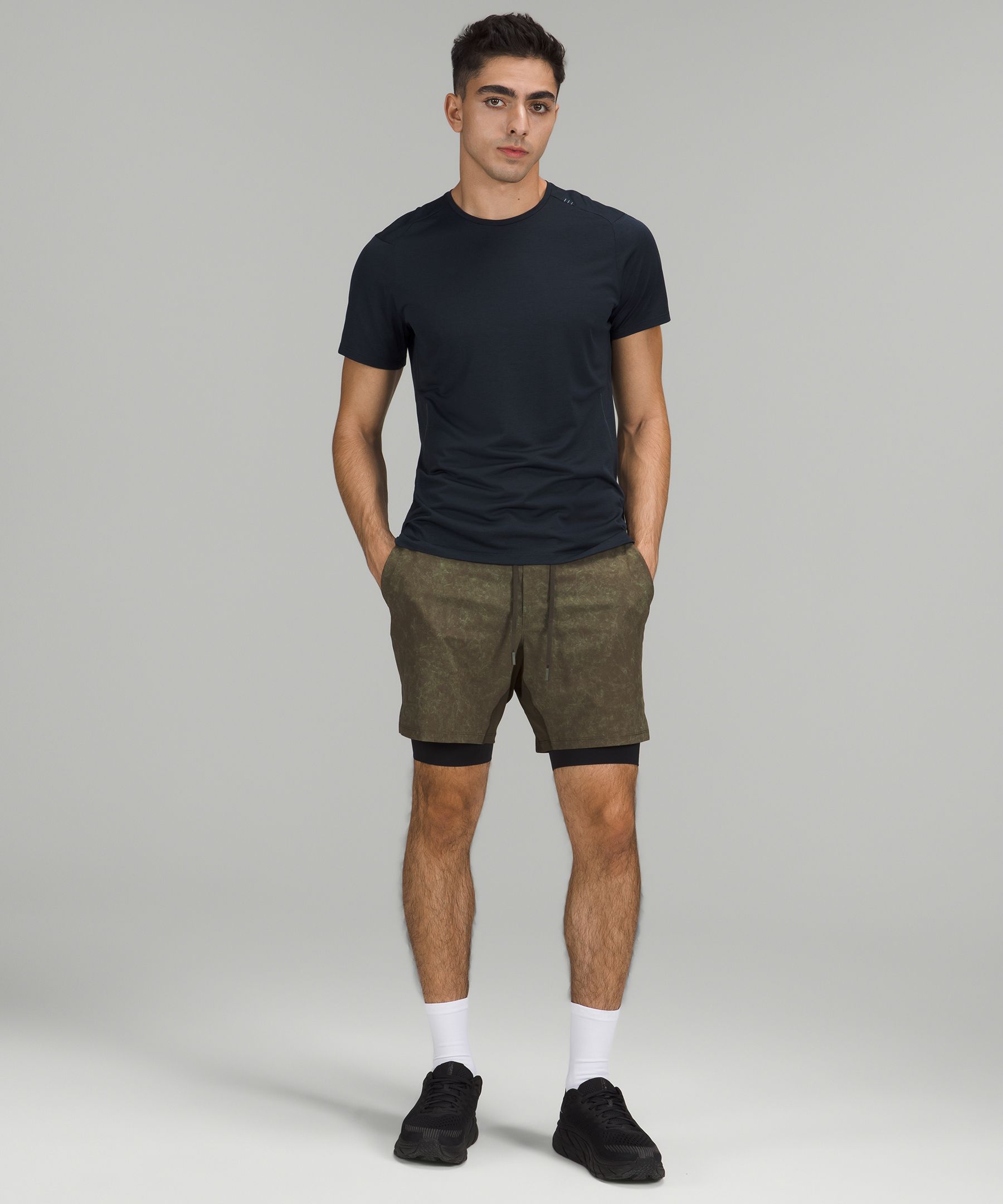Lululemon Shorts Herre Mørke Olivengrønne | 78692-WTPK
