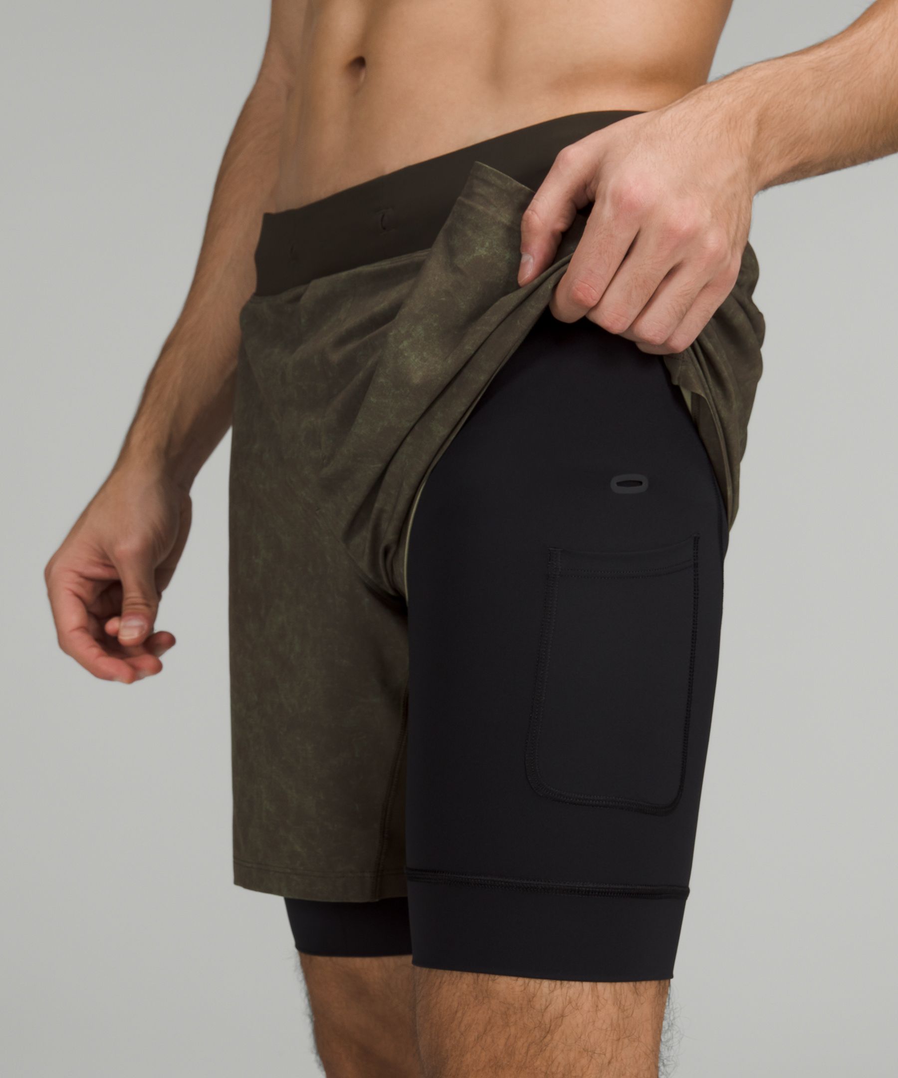 Lululemon Shorts Herre Mørke Olivengrønne | 78692-WTPK