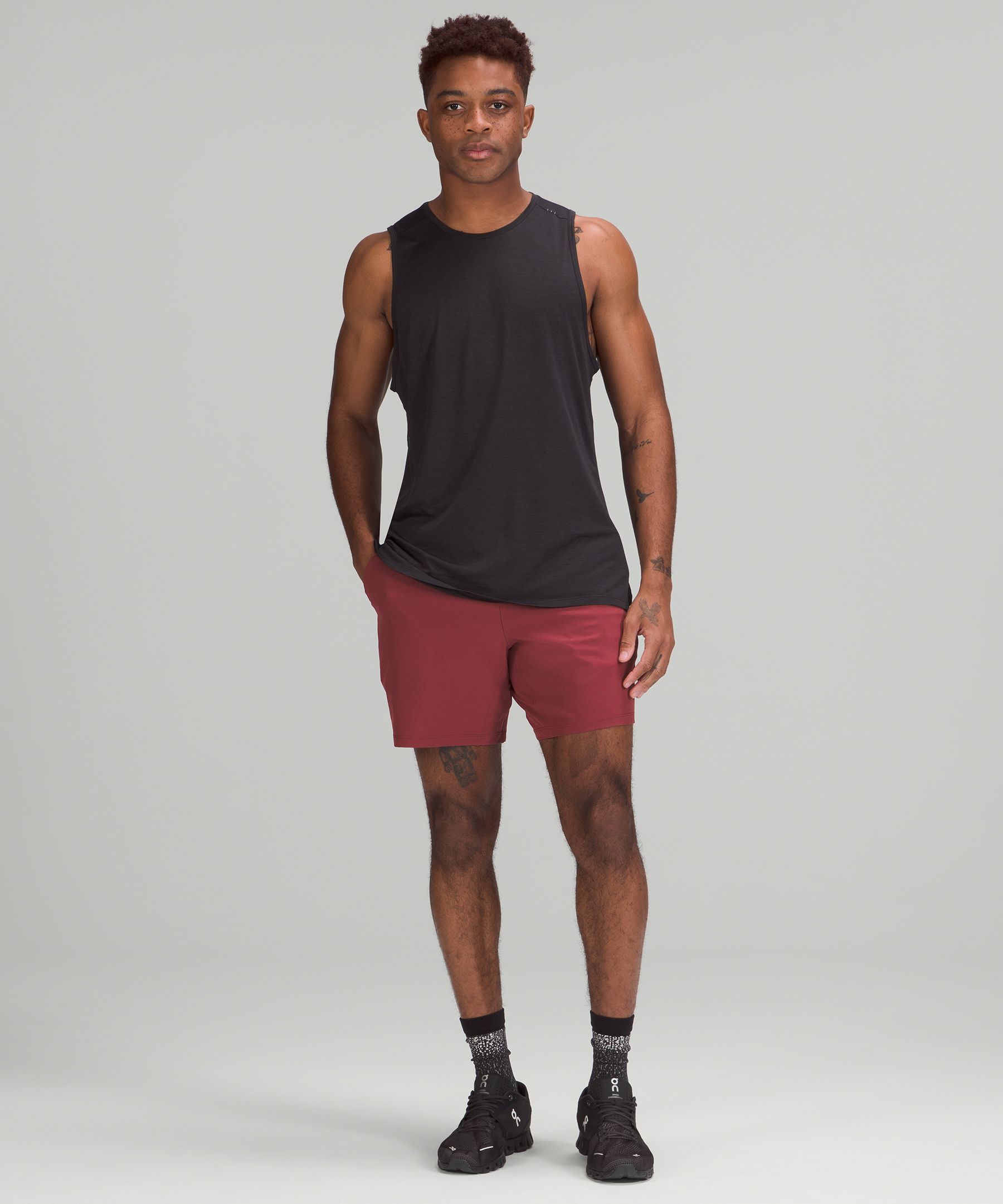 Lululemon Shorts Herre Rød | 76023-LCZB