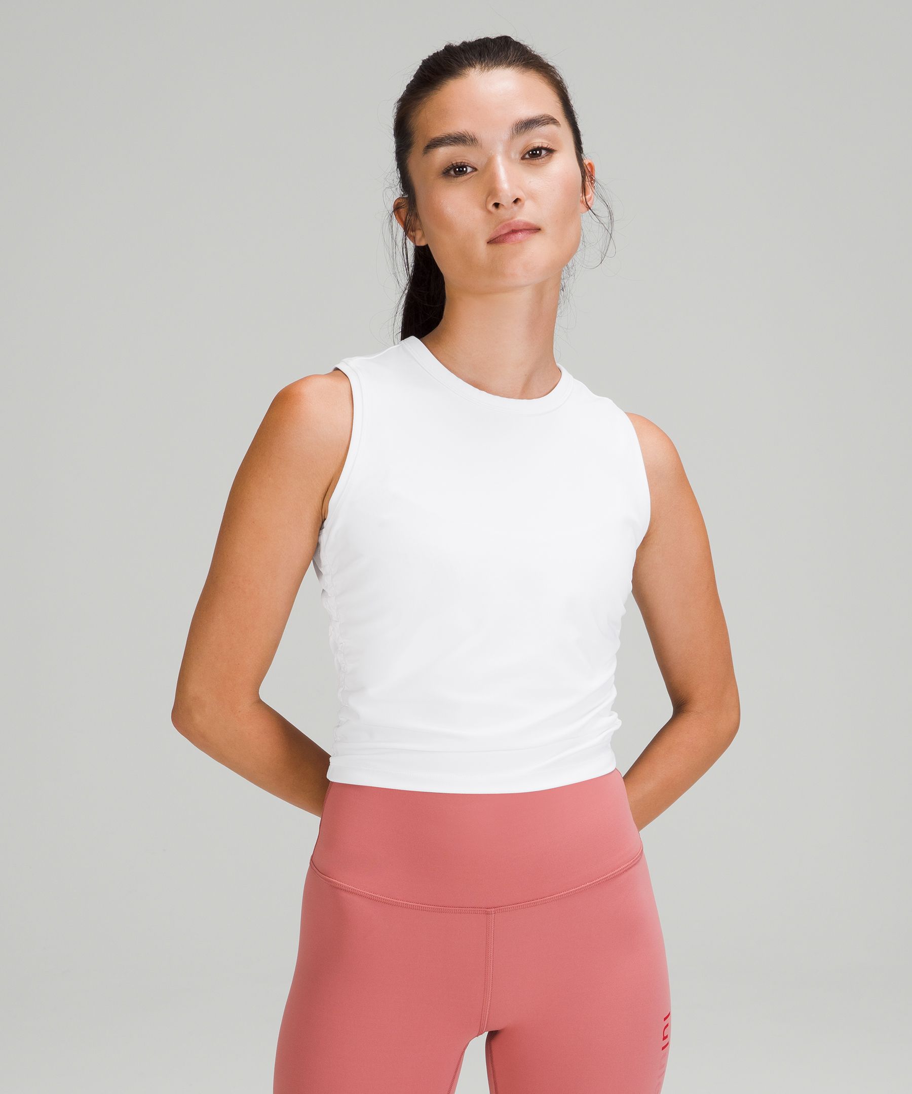 Lululemon Singlet Dame Hvite | 91865-KEOI