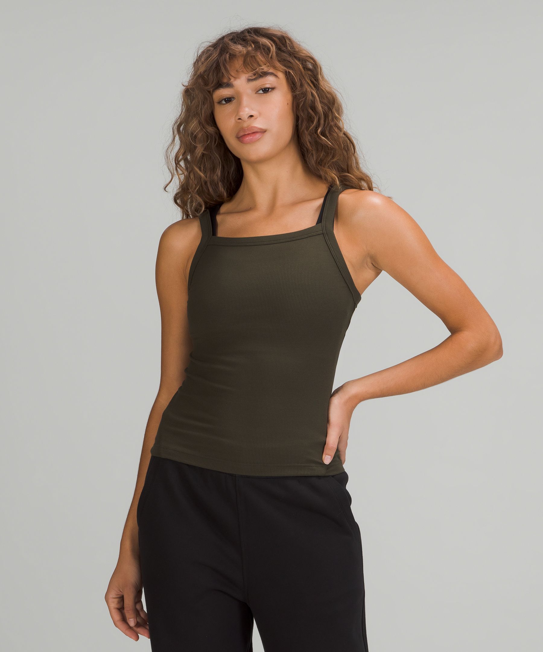 Lululemon Singlet Dame Mørke Olivengrønne | 95420-JCHT