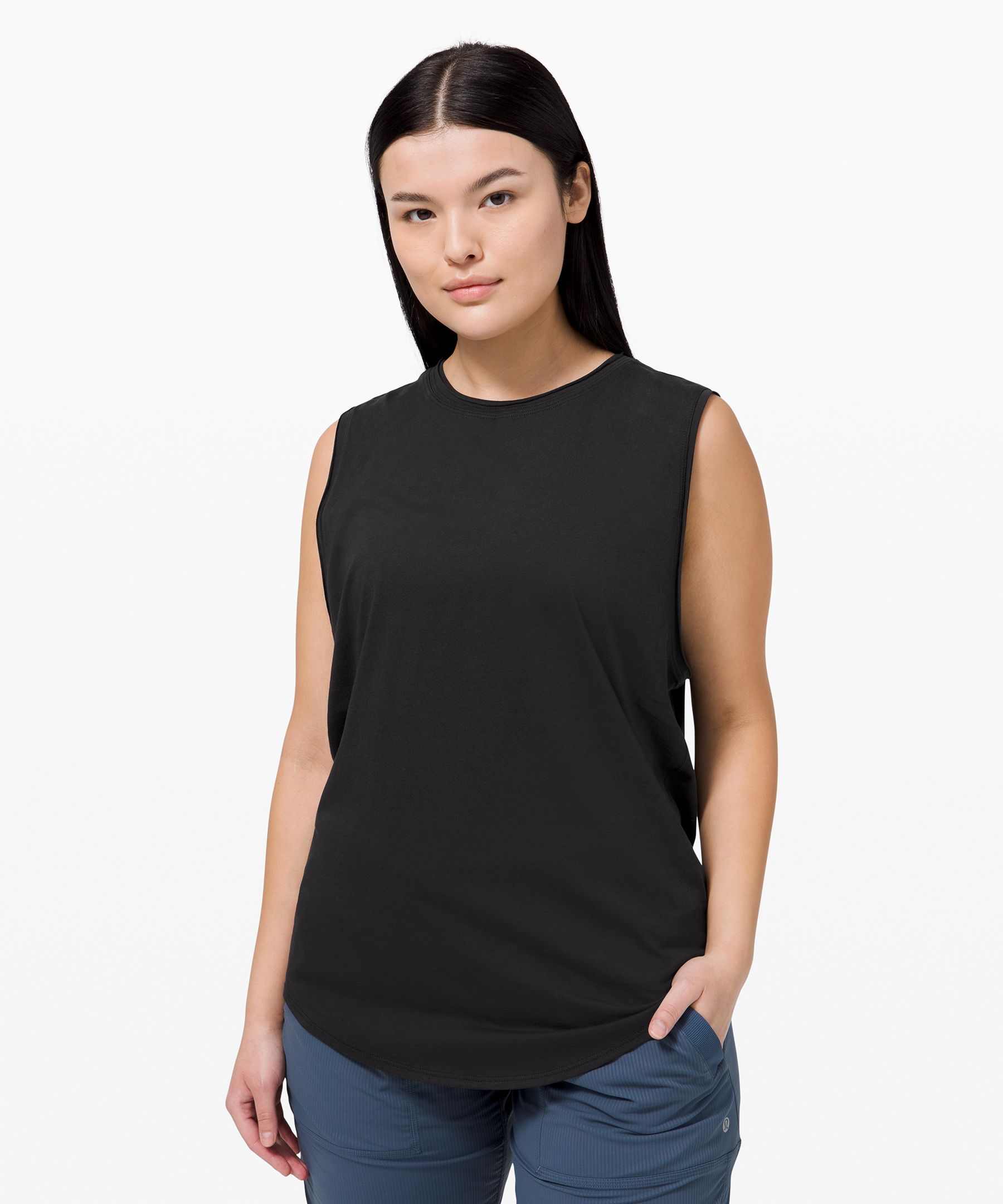 Lululemon Singlet Dame Svarte | 51732-UAZP