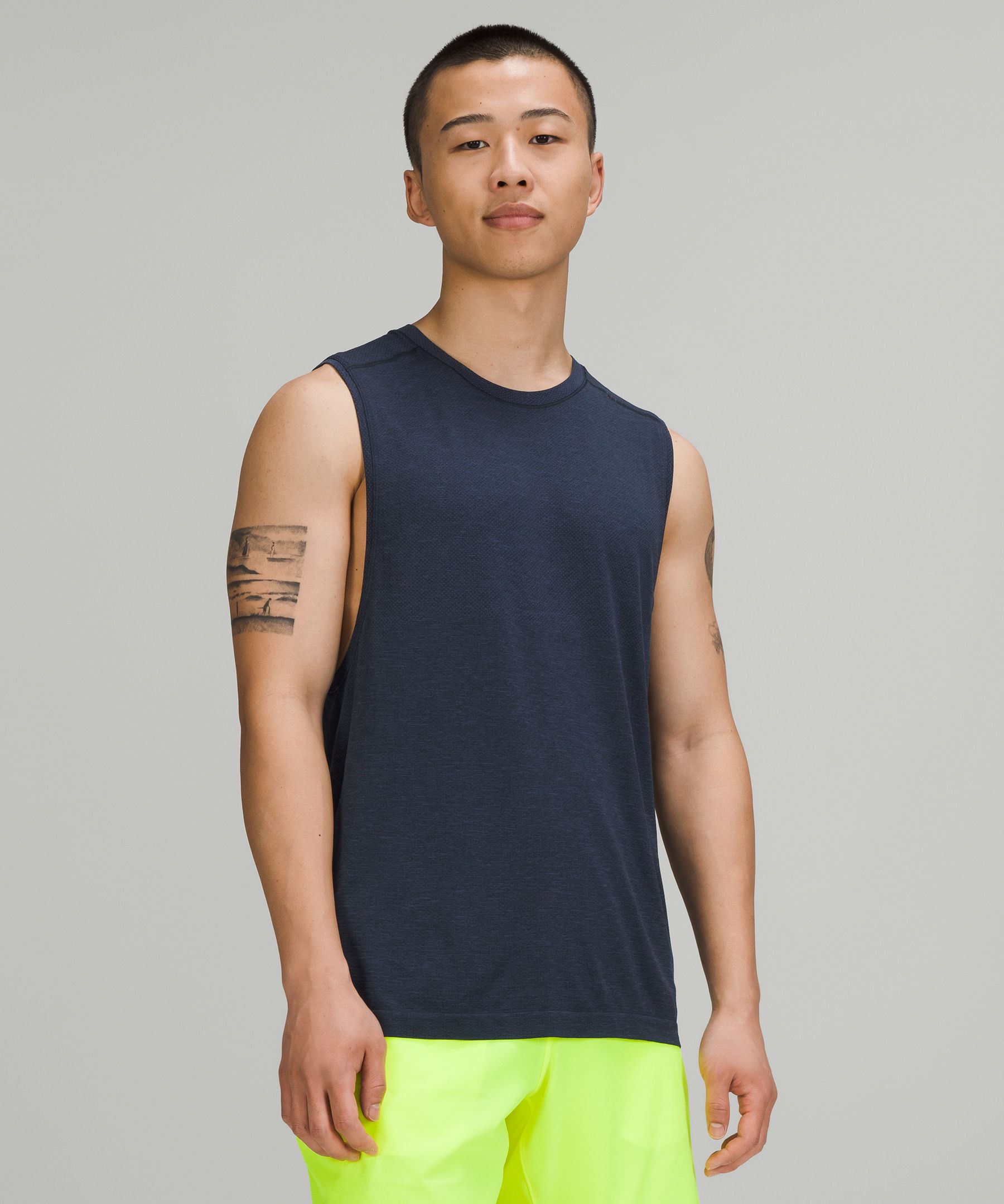 Lululemon Singlet Herre Marineblå | 79506-AELF