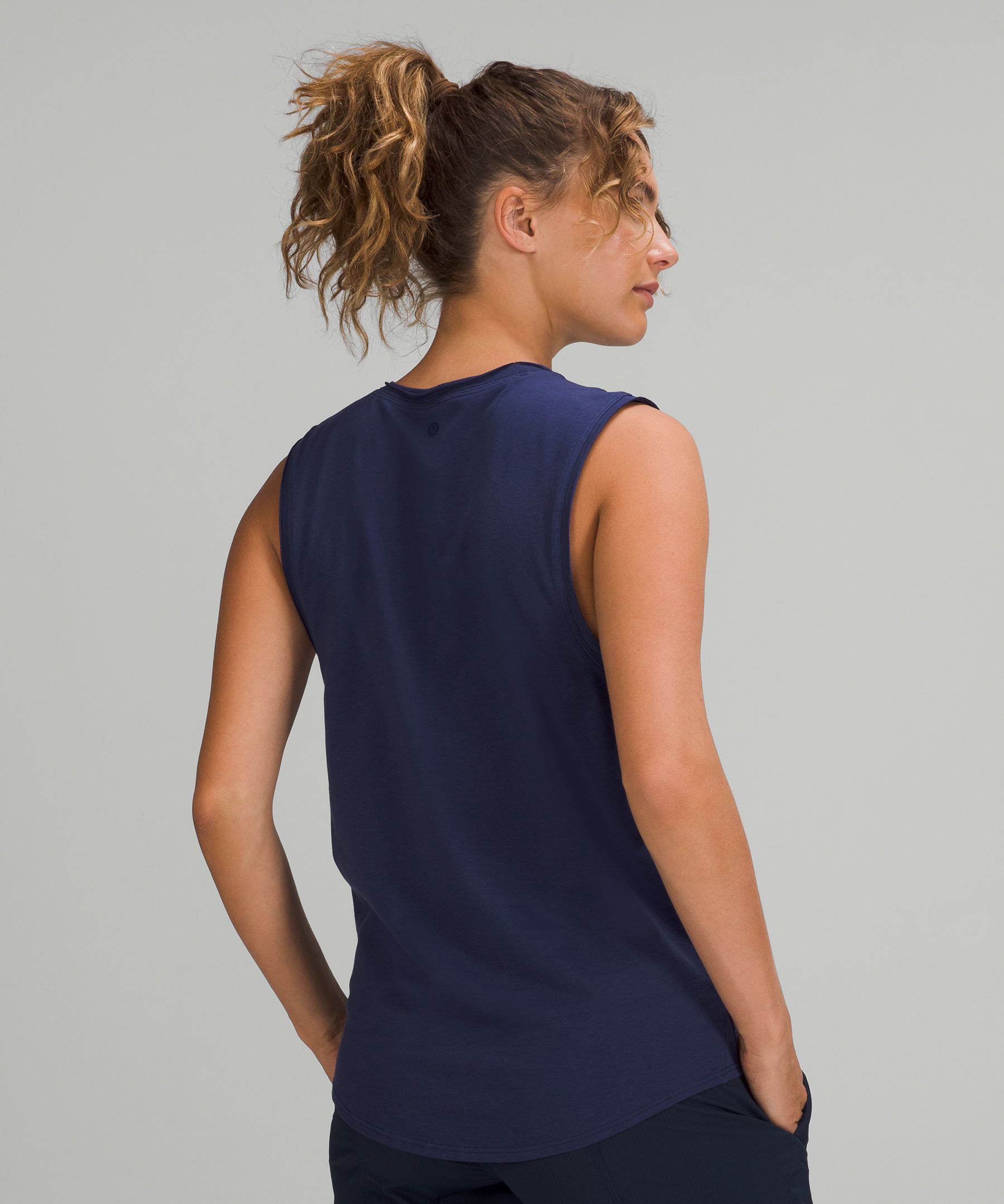 Lululemon Topper Dame Marineblå | 05461-MENR