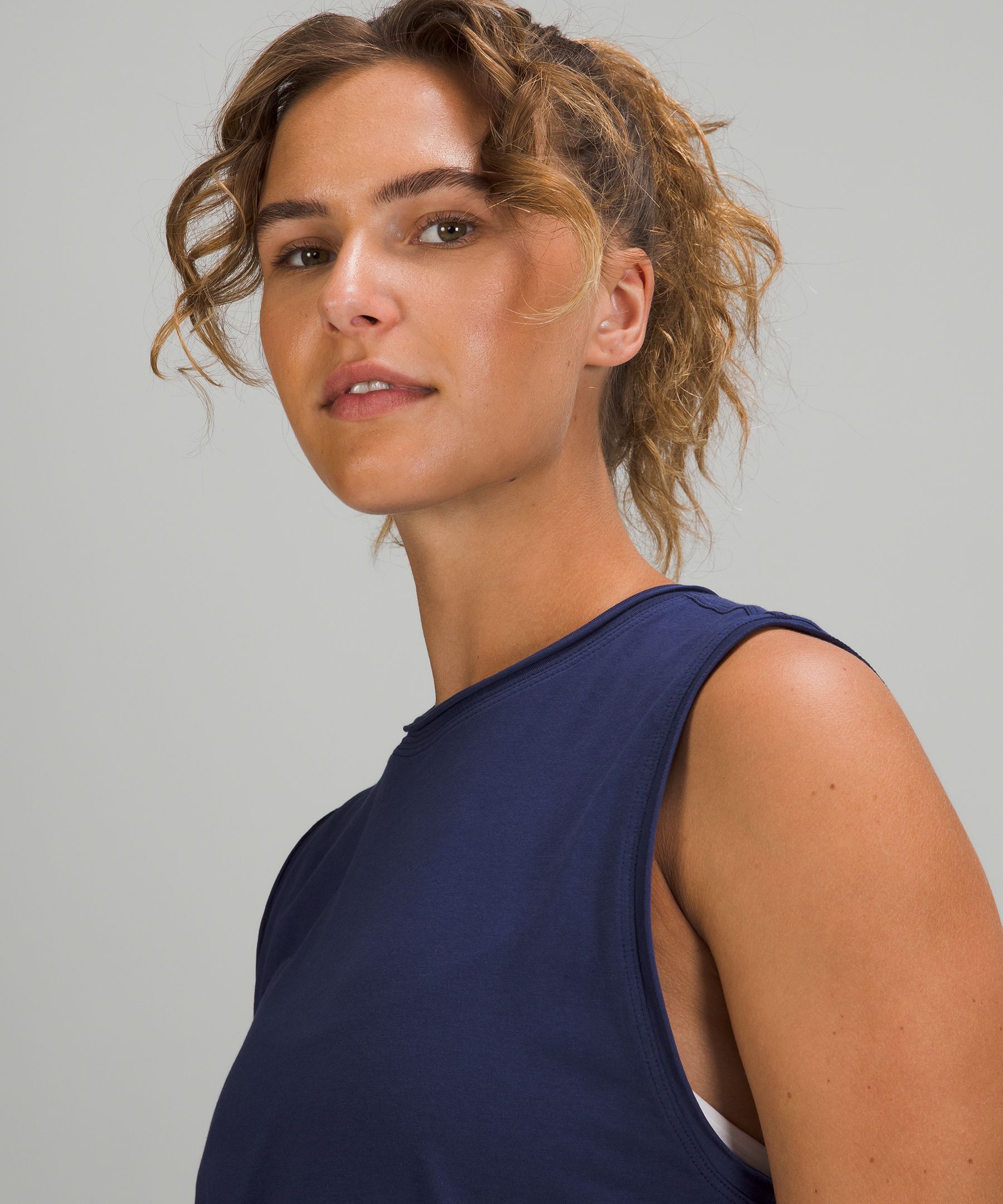 Lululemon Topper Dame Marineblå | 05461-MENR