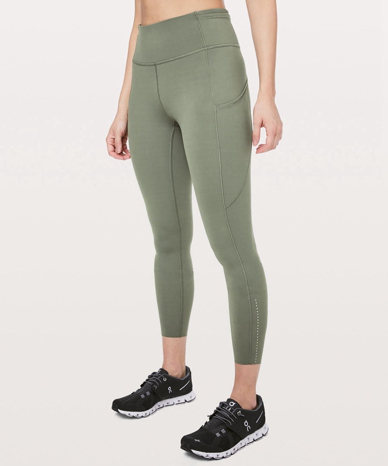 Lululemon Leggings Dame Grå Olivengrønne | 62973-GHJQ