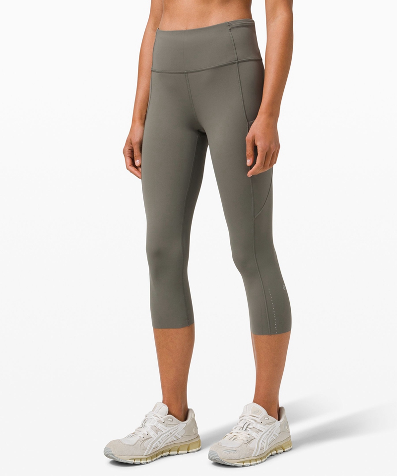 Lululemon Leggings Dame Grå Olivengrønne | 97135-SCFZ