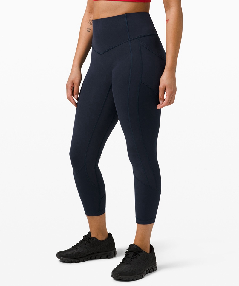 Lululemon Leggings Dame Marineblå | 01298-BVJW