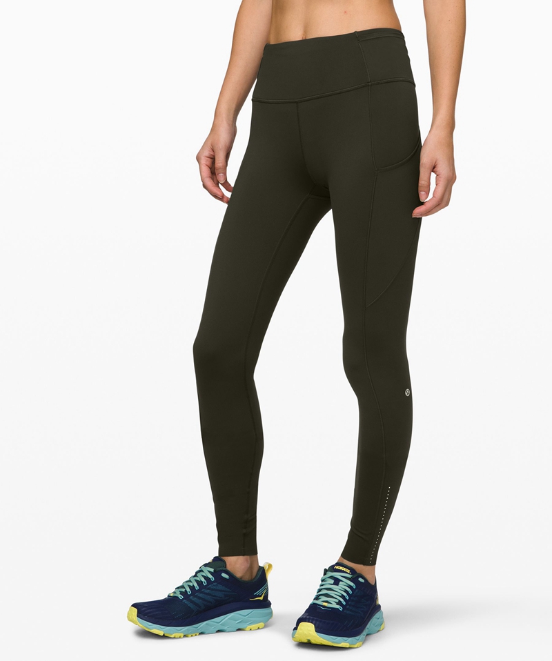 Lululemon Leggings Dame Mørke Olivengrønne | 18372-ICRB