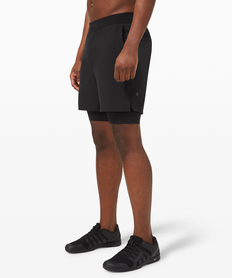 Lululemon Shorts Herre Svarte | 87639-UPVB
