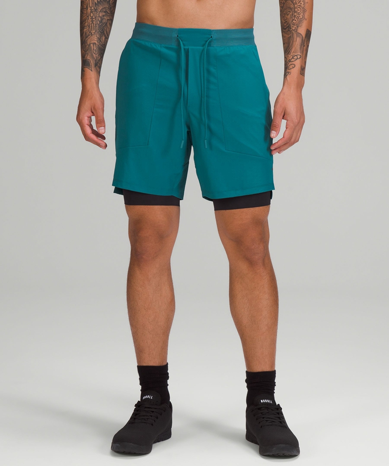 Lululemon Shorts Herre Turkis | 49852-YSFP