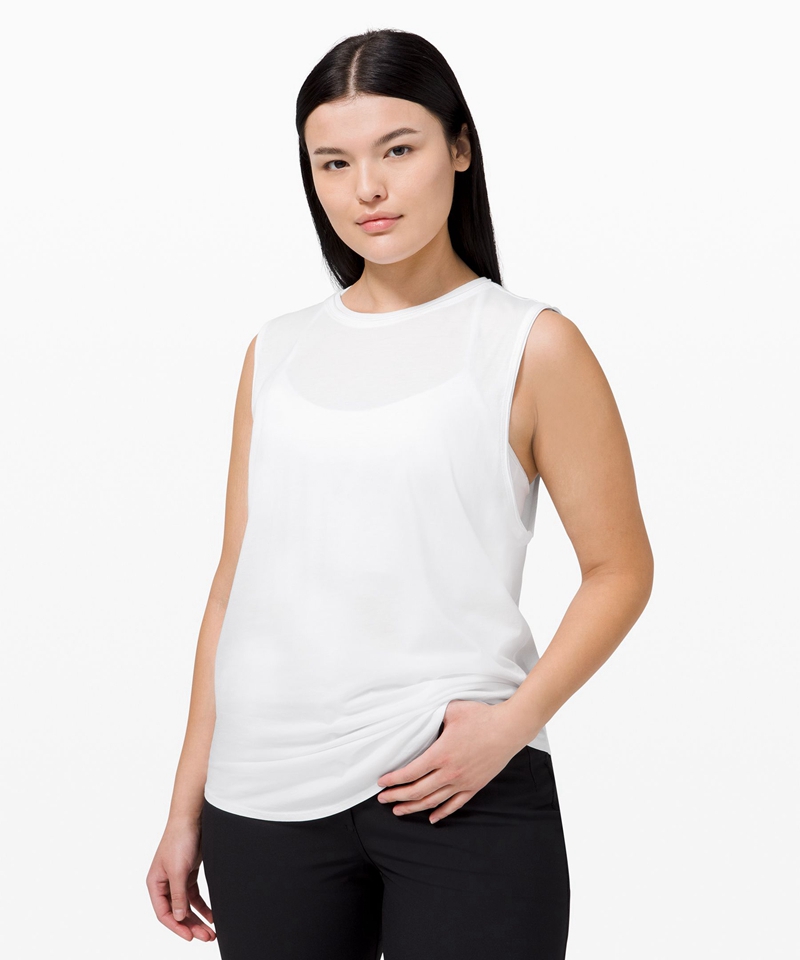 Lululemon Singlet Dame Hvite | 03917-GASU