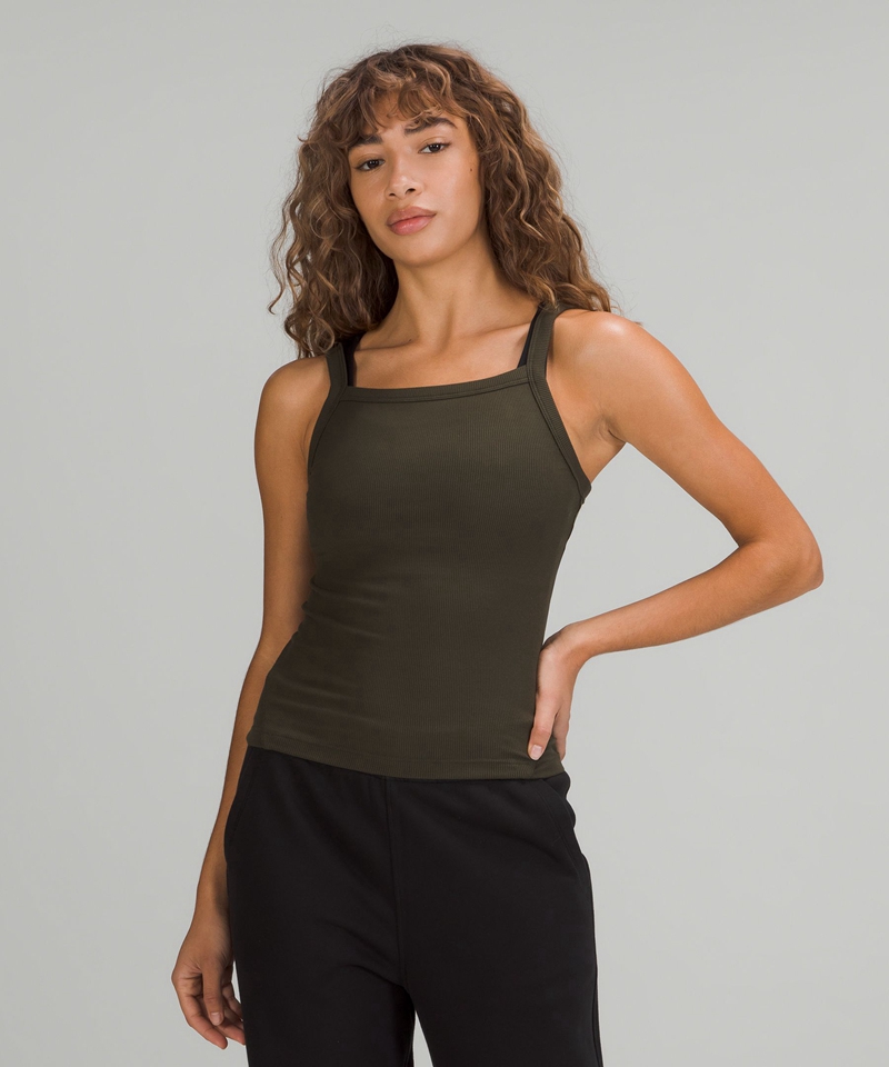 Lululemon Singlet Dame Mørke Olivengrønne | 95420-JCHT