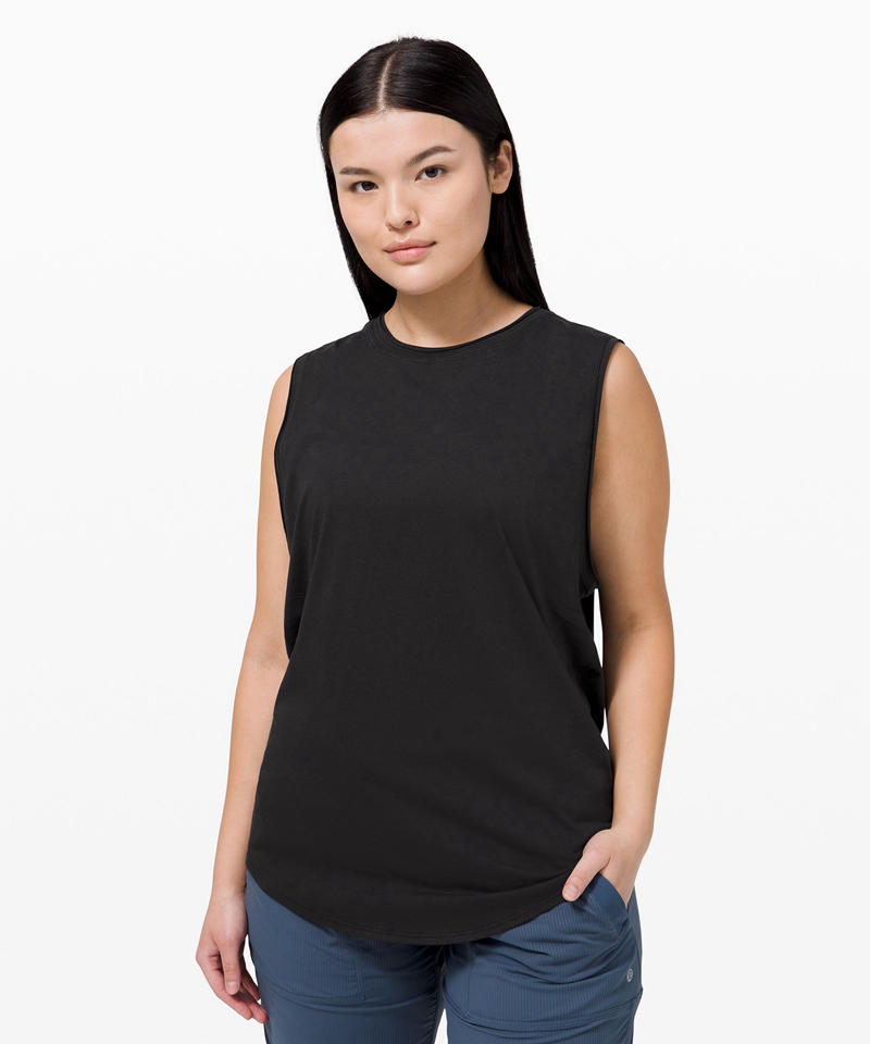 Lululemon Singlet Dame Svarte | 51732-UAZP